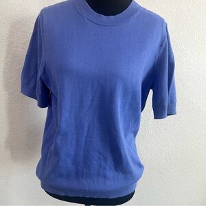 J. Crew Women's Periwinkle Crew Neck Short Sleeve Sweater